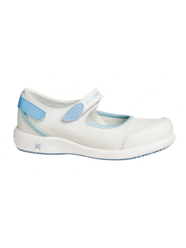 Ballerine Médicale Blanche Et Bleu Nelie Oxypas 3 Ballerine Médicale Blanche Et Bleu Nelie Oxypas