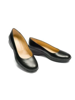 Travail Professionnels Vêtements Magasin -Travail Professionnels Vêtements Magasin ballerines noires cuir 1