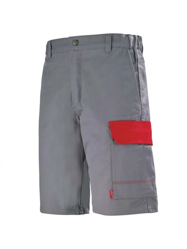 Bermuda De Travail Gris Acier Et Rouge Pour Homme 3 Bermuda De Travail Gris Acier Et Rouge Pour Homme