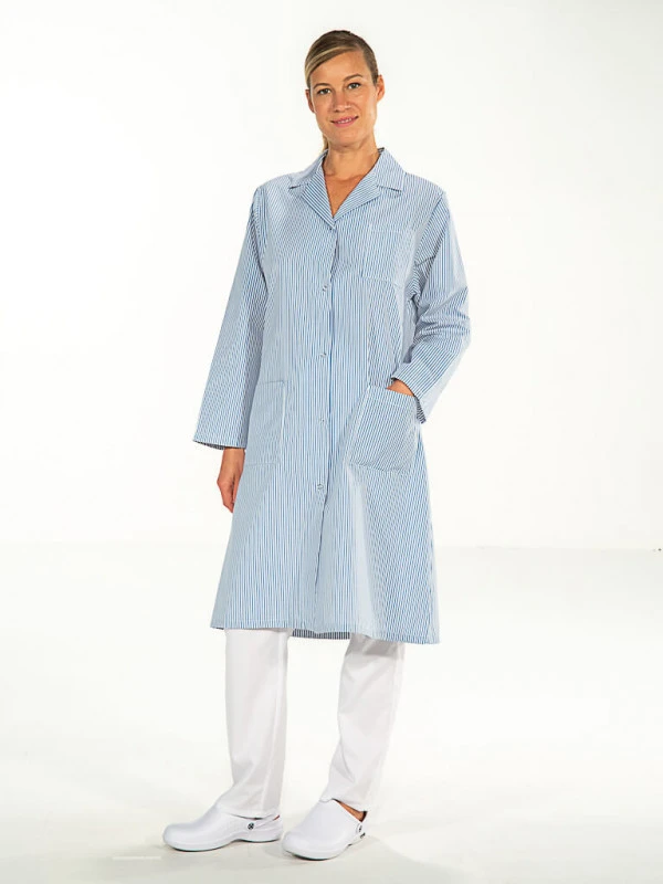 Blouse Agent Propreté Rayé Bleu Manches Longues MADONA 4 Blouse Agent Propreté Rayé Bleu Manches Longues MADONA – Image 2