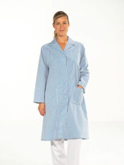 Blouse Agent Propreté Rayé Bleu Manches Longues MADONA