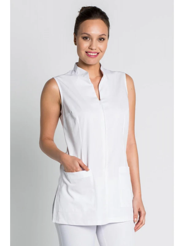 Blouse Blanche D?esthétique Sans Manche 6 Blouse Blanche D?esthétique Sans Manche – Image 4