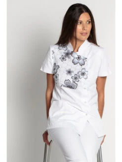 Blouse Blanche Esthéticienne Col Mao, Natural 9 Blouse Blanche Esthéticienne Col Mao, Natural -Travail Professionnels Vêtements Magasin blouse blanche estheticienne col mao natural 2