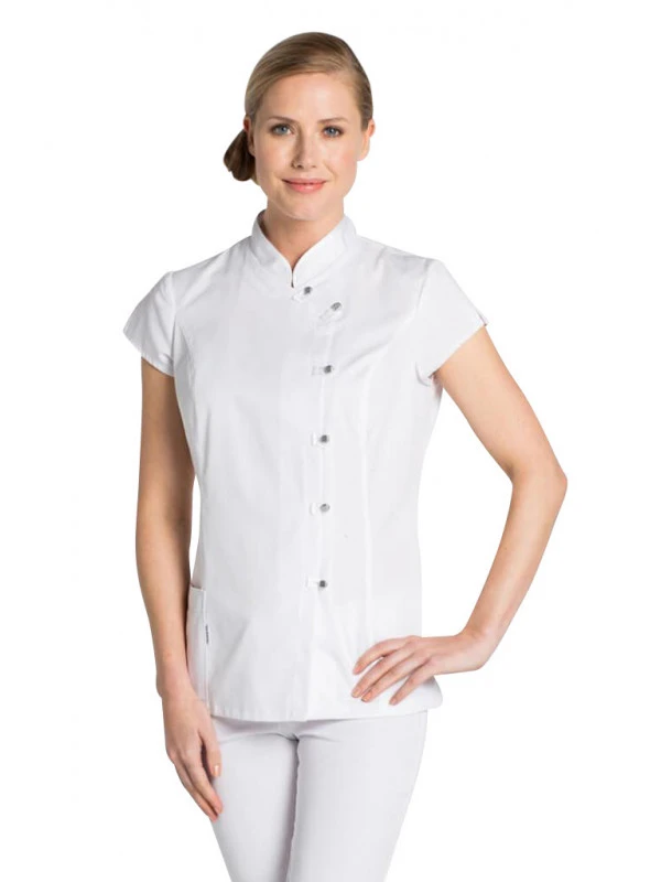 Blouse Blanche Estheticienne, Col Mao 3 Blouse Blanche Estheticienne, Col Mao