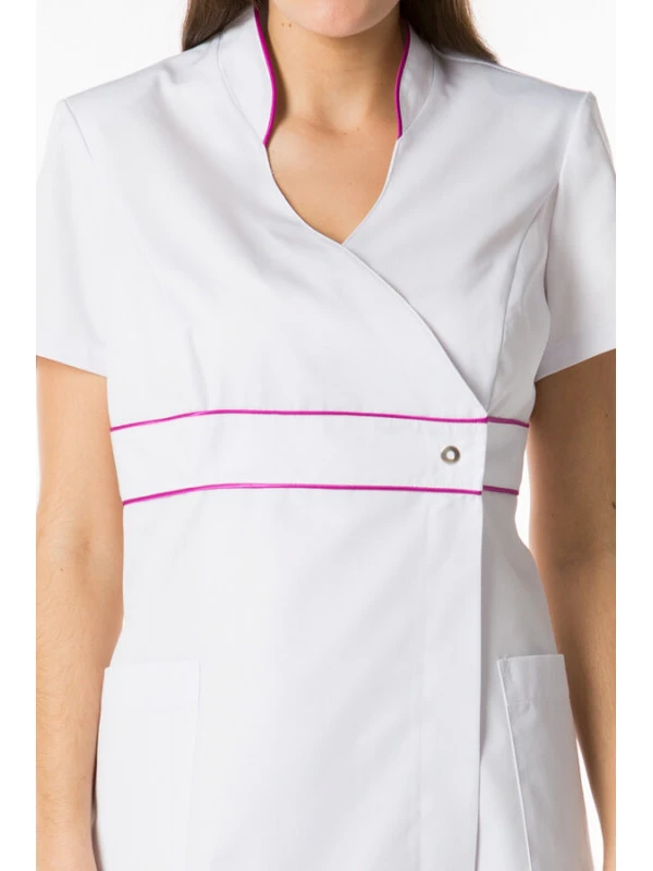 Blouse Blanche Et Rose Caducée 5 Blouse Blanche Et Rose Caducée – Image 3