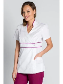 Blouse Blanche Et Rose Caducée 9 Blouse Blanche Et Rose Caducée -Travail Professionnels Vêtements Magasin blouse blanche et rose caducee 3