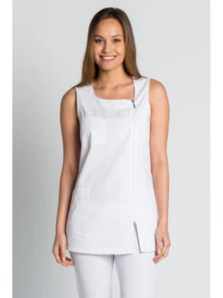 Blouse Blanche Sans Manche Luxe Style -Travail Professionnels Vêtements Magasin blouse blanche sans manche luxe style 3