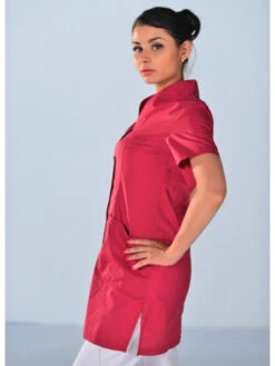 Blouse Esthétique Luxa Lit De Vin -Travail Professionnels Vêtements Magasin blouse bordeaux d esthetique luxa 2