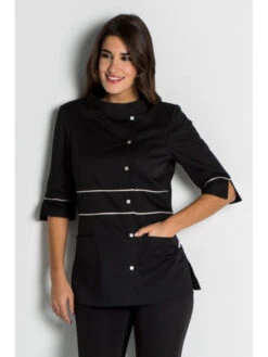 Blouse Courte Noire Glamour -Travail Professionnels Vêtements Magasin blouse courte noire glamour 2