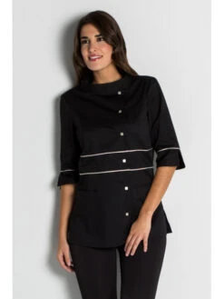 Blouse Courte Noire Glamour -Travail Professionnels Vêtements Magasin blouse courte noire glamour 3