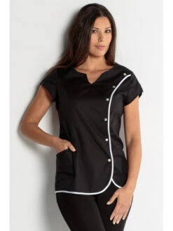 Blouse D'esthetique Black Look -Travail Professionnels Vêtements Magasin blouse d esthetique black look 2