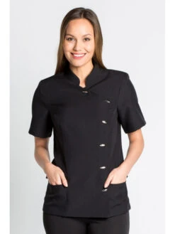 Blouse D'esthétique Femme, Coloris Noir -Travail Professionnels Vêtements Magasin blouse d esthetique femme coloris noir 3