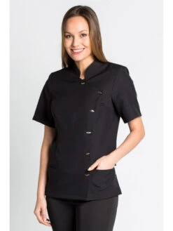 Blouse D'esthétique Femme, Coloris Noir -Travail Professionnels Vêtements Magasin blouse d esthetique femme coloris noir 4