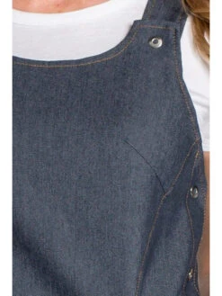 Blouse De Service Sans Manche Femme Coloris Bleu Jean -Travail Professionnels Vêtements Magasin blouse de service sans manche femme coloris bleu jean 3