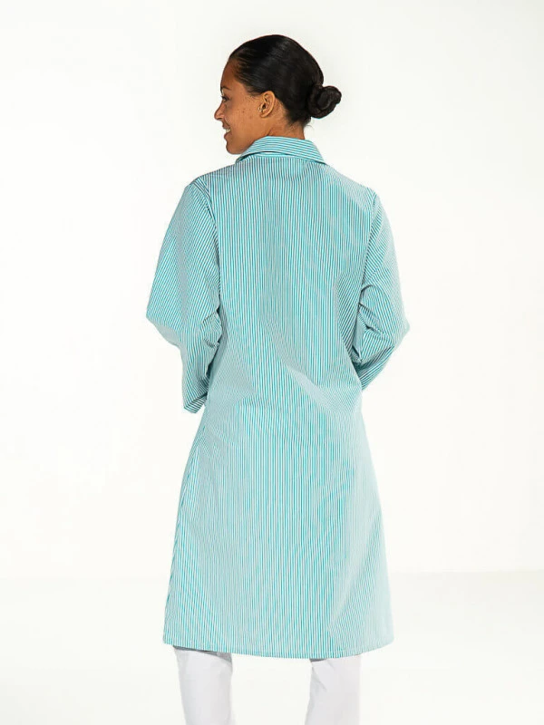 Blouse De Travail Agent Entretien Rayé Vert Manches Longues MADONA 5 Blouse De Travail Agent Entretien Rayé Vert Manches Longues MADONA – Image 3