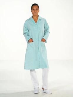 Blouse De Travail Agent Entretien Rayé Vert Manches Longues MADONA