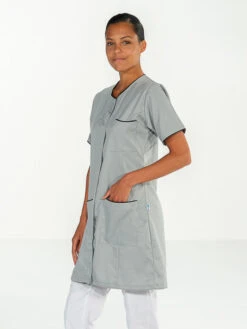 Blouse De Travail Femme Manches Courtes Gris ELIN -Travail Professionnels Vêtements Magasin blouse de travail femme manches courtes gris elin 1