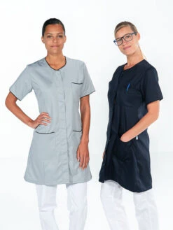 Blouse De Travail Femme Manches Courtes Gris ELIN -Travail Professionnels Vêtements Magasin blouse de travail femme manches courtes gris elin 3