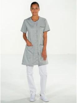 Blouse De Travail Femme Manches Courtes Gris ELIN -Travail Professionnels Vêtements Magasin blouse de travail femme manches courtes gris elin 4