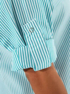 Blouse De Travail Femme Manches Longues Ajustables Rayé Bleu LISA -Travail Professionnels Vêtements Magasin blouse de travail femme manches longues ajustables raye bleu lisa 3