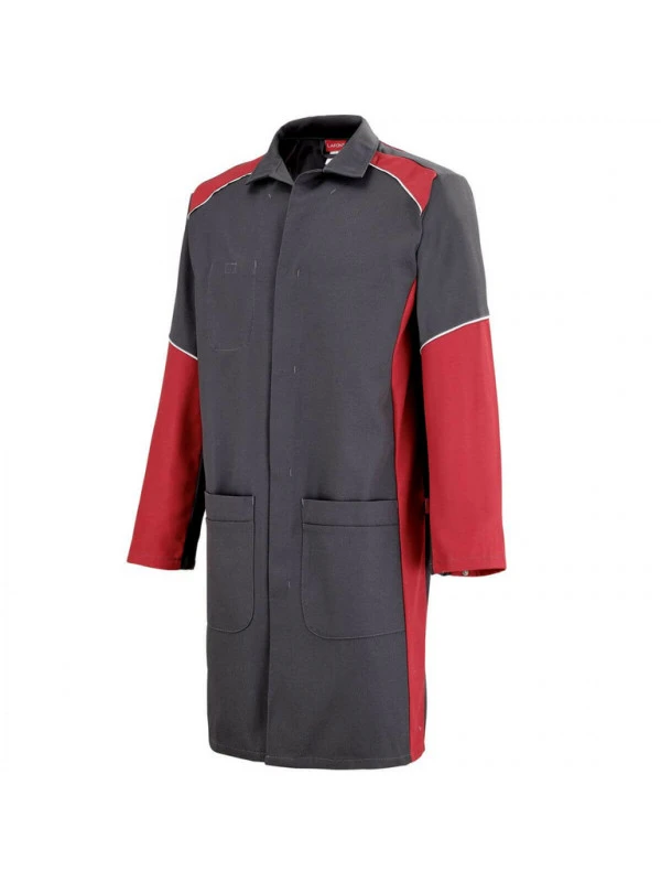 Blouse De Travail Premium Homme à Manches Longues Charbon Et Rouge 3 Blouse De Travail Premium Homme à Manches Longues Charbon Et Rouge