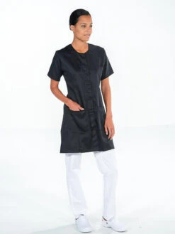 Blouse De Travail Manches Courtes Noir ELIN -Travail Professionnels Vêtements Magasin blouse de travail manches courtes noir elin 2