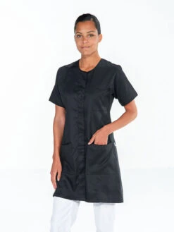 Blouse De Travail Manches Courtes Noir ELIN