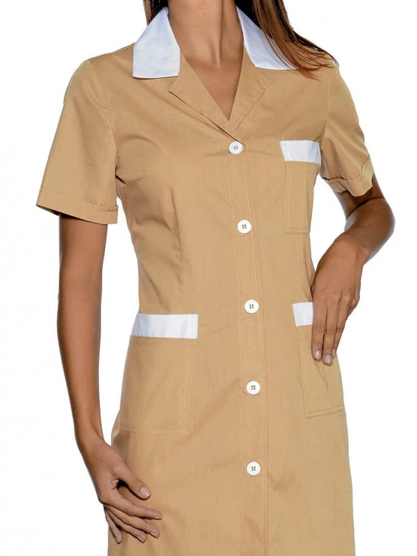 Blouse De Travail Manches Courtes Positano Biscuit Blanc 4 Blouse De Travail Manches Courtes Positano Biscuit Blanc – Image 2