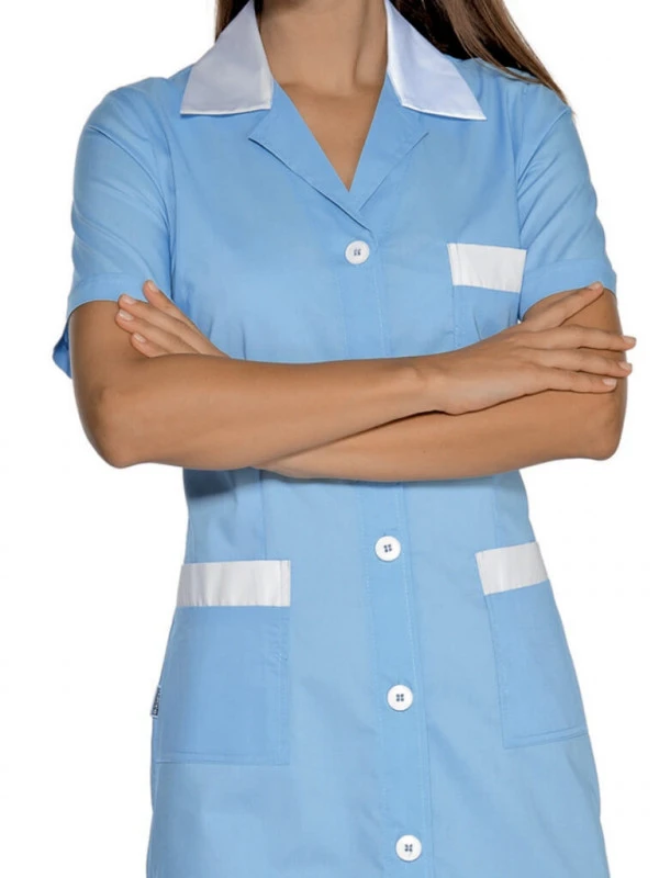 Blouse De Travail Manches Courtes Positano Bleu Blanc 4 Blouse De Travail Manches Courtes Positano Bleu Blanc – Image 2