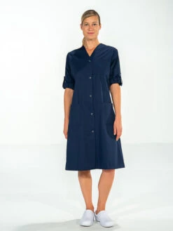 Blouse De Travail Manches Longues Ajustables Bleu Marine LISA -Travail Professionnels Vêtements Magasin blouse de travail manches longues ajustables bleu marine lisa 4