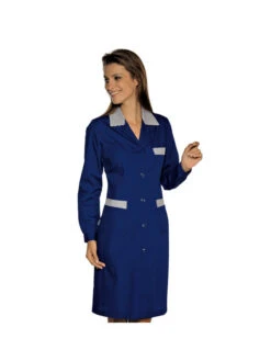 Blouse De Travail Manches Longues Positano Bleu Rayé Bleu