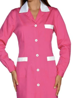 Blouse De Travail Manches Longues Positano Fuchsia Blanc -Travail Professionnels Vêtements Magasin blouse de travail manches longues positano fuchsia blanc 1