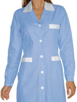 Blouse De Travail Manches Longues Positano Rayé Bleu Blanc 100% Coton -Travail Professionnels Vêtements Magasin blouse de travail manches longues positano raye bleu blanc 100 coton 1