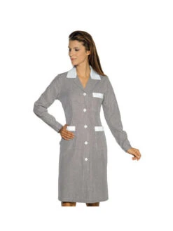 Blouse De Travail Manches Longues Positano Rayé Noir Blanc 100% Coton