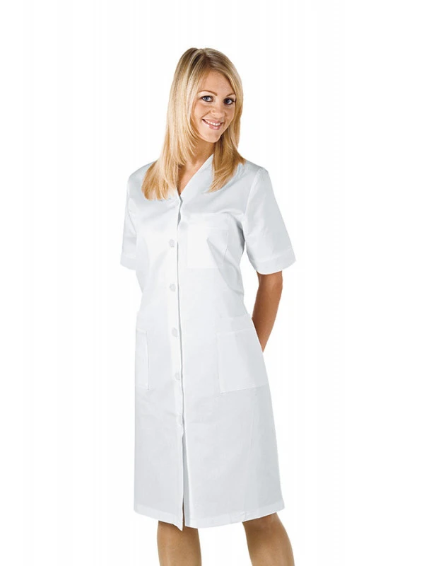 Blouse De Travail Michelle Manches Courtes Blanc 100% Coton 3 Blouse De Travail Michelle Manches Courtes Blanc 100% Coton – Image 2