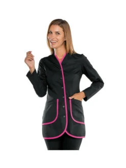 Blouse De Travail Femme Noire Et Rose