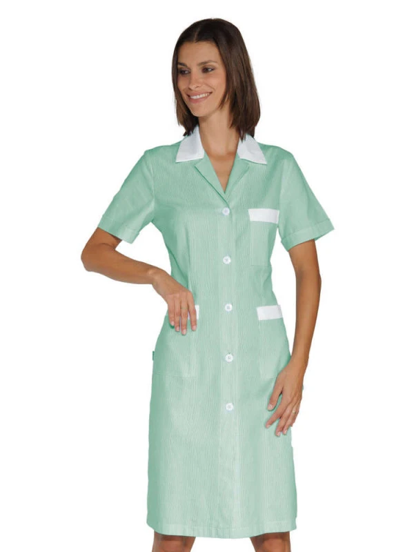 Blouse De Travail Positano Rayé Vert Et Blanc 100% Coton 3 Blouse De Travail Positano Rayé Vert Et Blanc 100% Coton