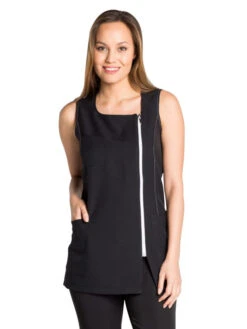 Blouse De Travail Sans Manche Luxe Style, Noir