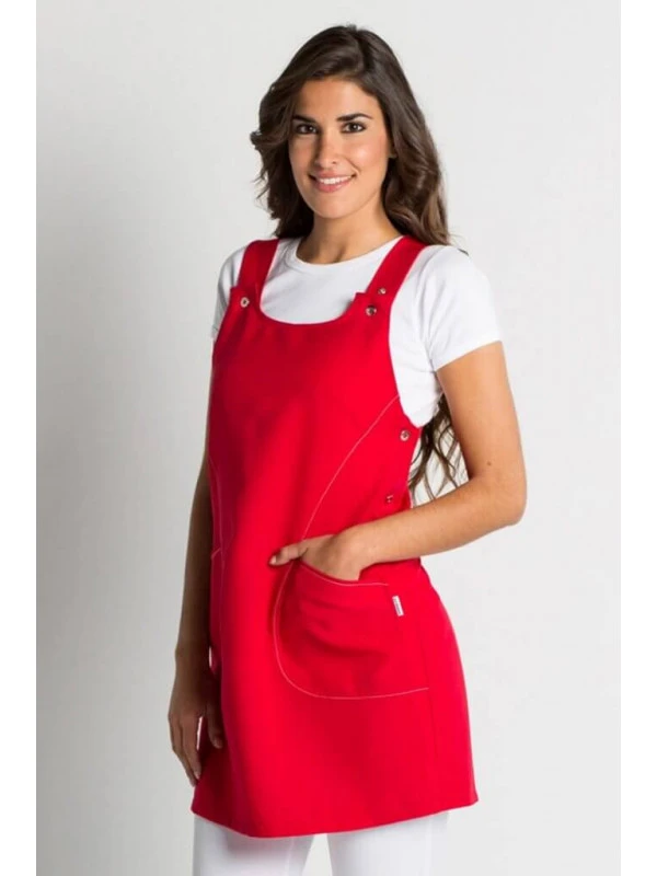 Blouse De Travail Sans Manche Rouge Femme 4 Blouse De Travail Sans Manche Rouge Femme – Image 2