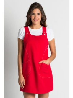 Blouse De Travail Sans Manche Rouge Femme