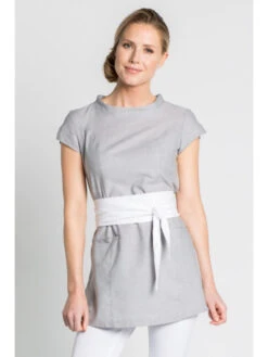 Blouse Esthéticienne Grise Stretch, Oriental Look