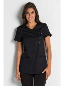 Blouse Esthéticienne Versailles Noire 7 Blouse Esthéticienne Versailles Noire -Travail Professionnels Vêtements Magasin blouse estheticienne versailles noire 2