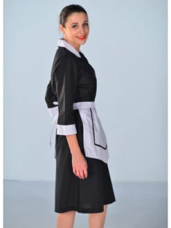 Blouse Femme De Chambre Noire Carlton -Travail Professionnels Vêtements Magasin blouse femme de chambre noire carlton 2