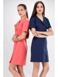 Blouse Longue Médicale Bleu Marine Dana Couture -Travail Professionnels Vêtements Magasin blouse longue medicale bleu marine dana couture 2