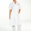 Blouse Médicale 100% Coton Blanc Manches Courtes MADONA