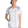 Blouse Médicale Blanche Et Grise Avec Fermeture éclair 1 Blouse Médicale Blanche Et Grise Avec Fermeture éclair -Travail Professionnels Vêtements Magasin blouse medicale blanche et grise avec fermeture eclair