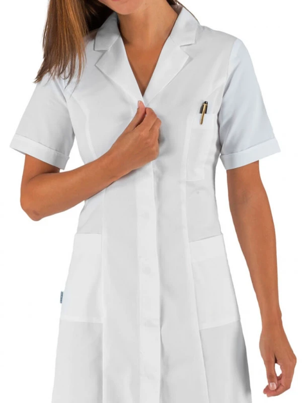 Blouse Médicale Blanche Femme Manches Courtes Isacco 4 Blouse Médicale Blanche Femme Manches Courtes Isacco – Image 2