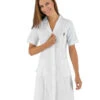 Blouse Médicale Blanche Femme Manches Courtes Isacco
