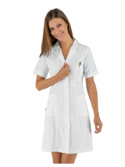 Blouse Médicale Blanche Femme Manches Courtes Isacco