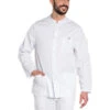 Blouse Médicale Blanche Manches Longues Col Officier Unisexe -Travail Professionnels Vêtements Magasin blouse medicale blanche manches longues col officier unisexe